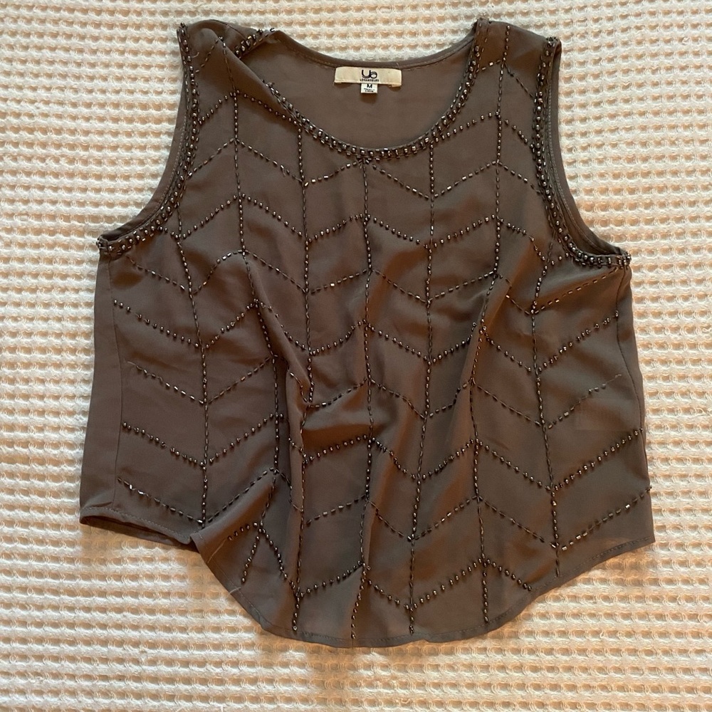 Beaded embroidered tank
